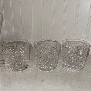 Set of 3 Waterford Alana Whiskey crystal glasses double old fashioned 3 3/8